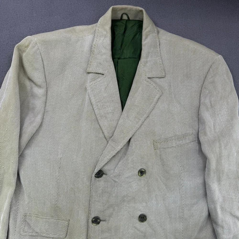 Vintage‎ Corduroy Matiles Shop Jacket Men 41R Double Breasted Thrashed Grunge